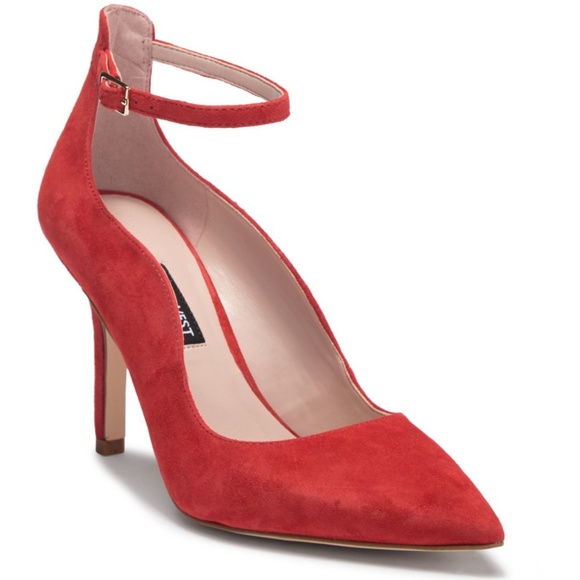 Nine West Shoes - 💥NEW NINE WEST Red Suede Ankle-Strap Heels
